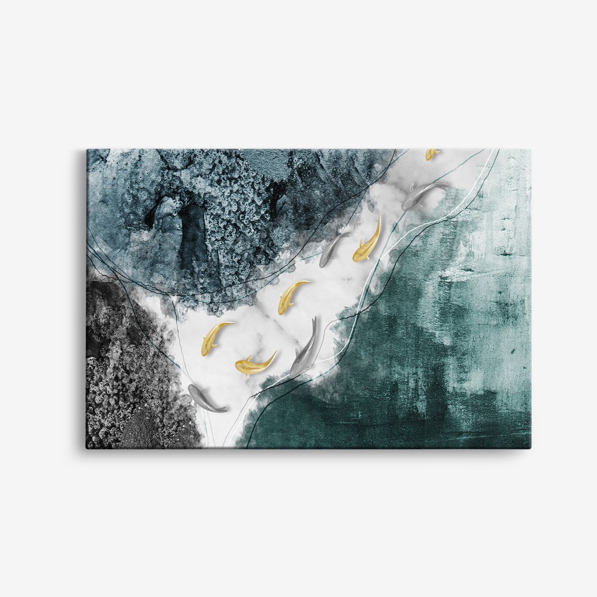 Abstracte Vissen Ontwerp Canvas
