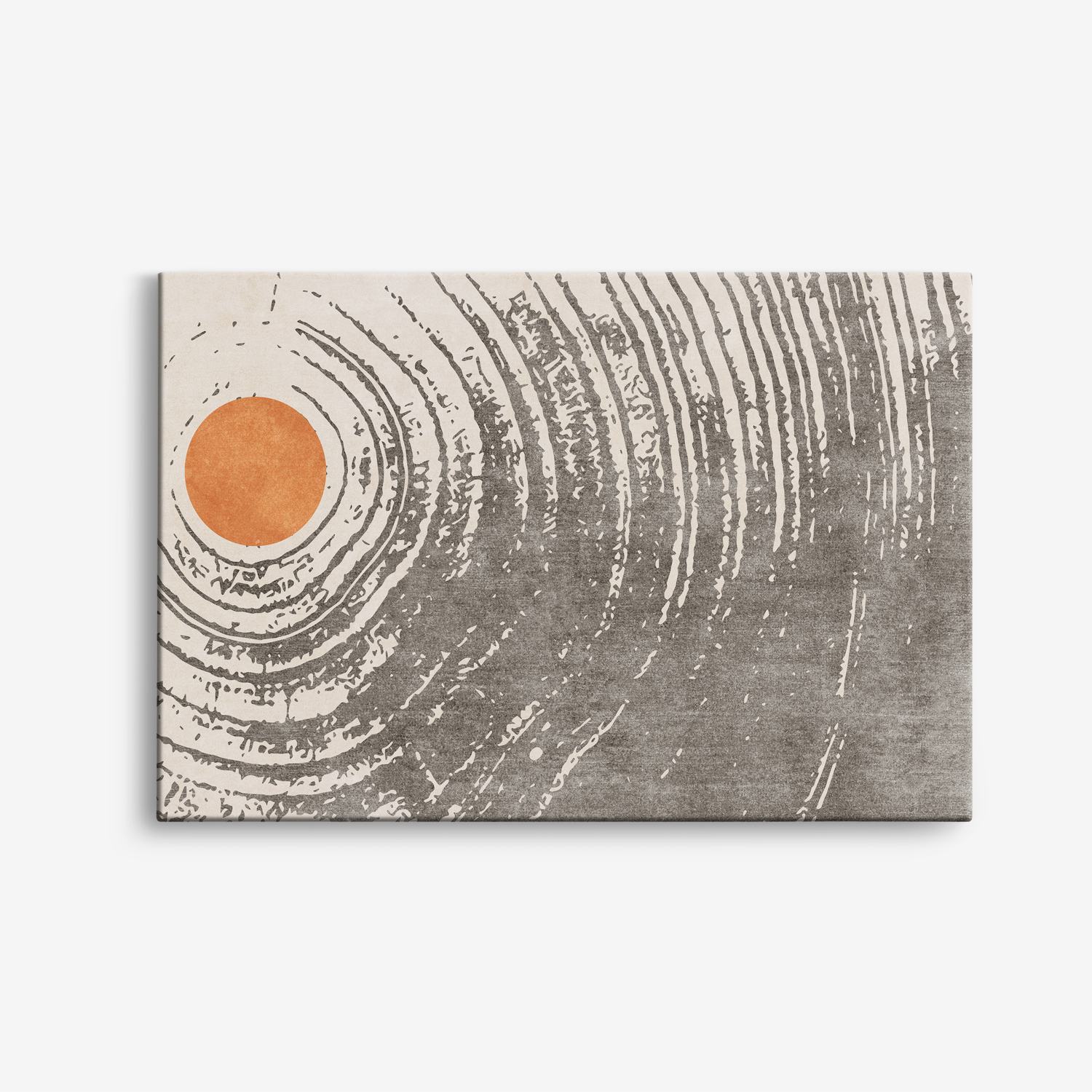 Abstract Canvas met Oranje Zon