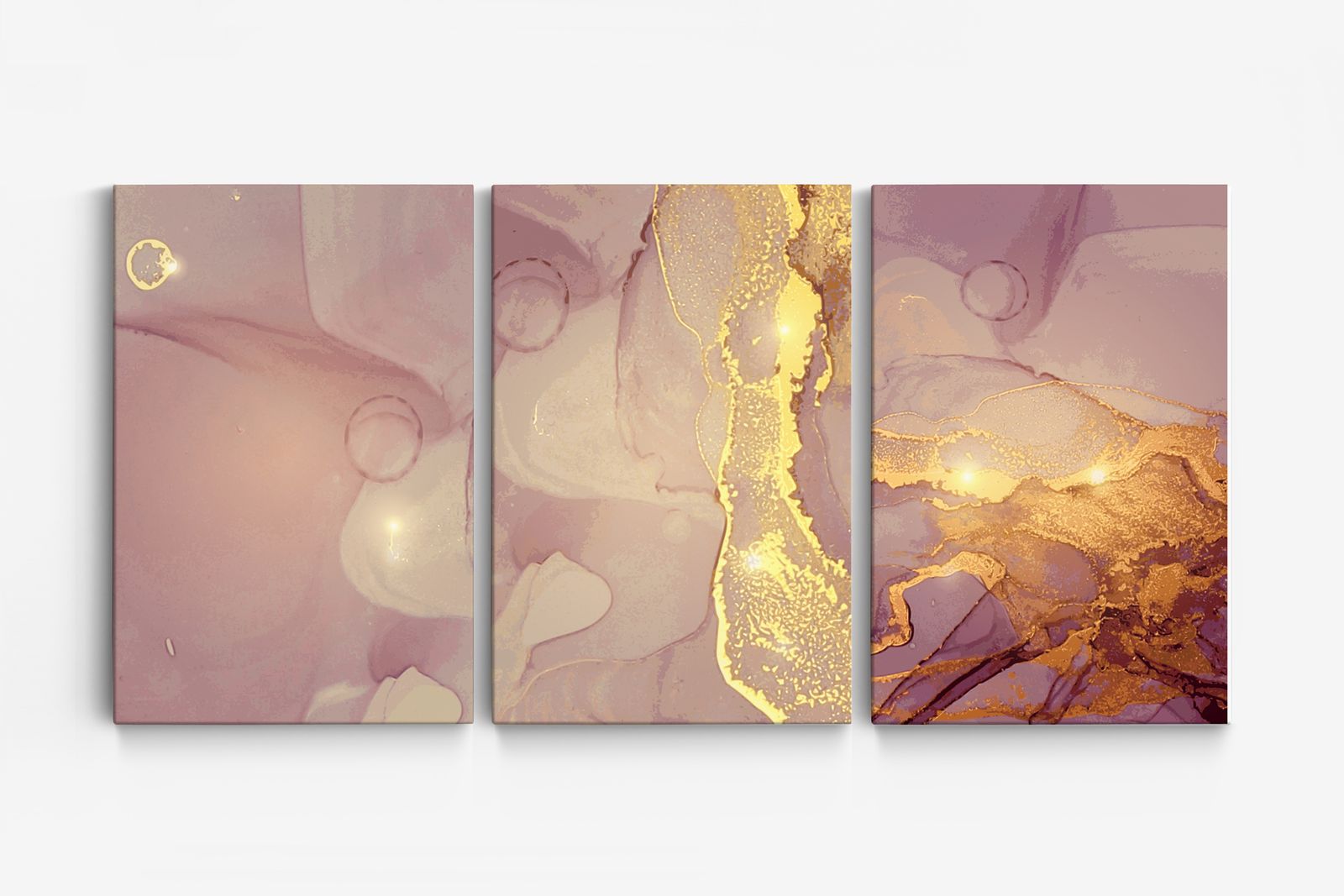 Gouden Abstract Canvas - Set van 3
