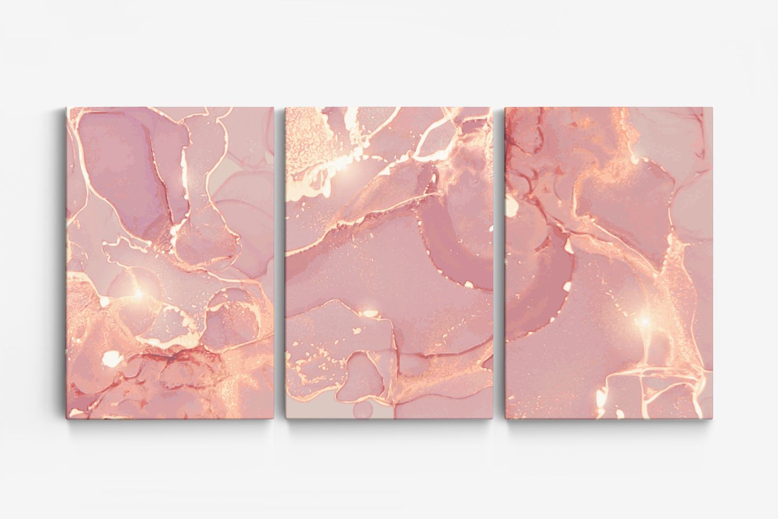 Abstract Roze Canvas - Set van 3