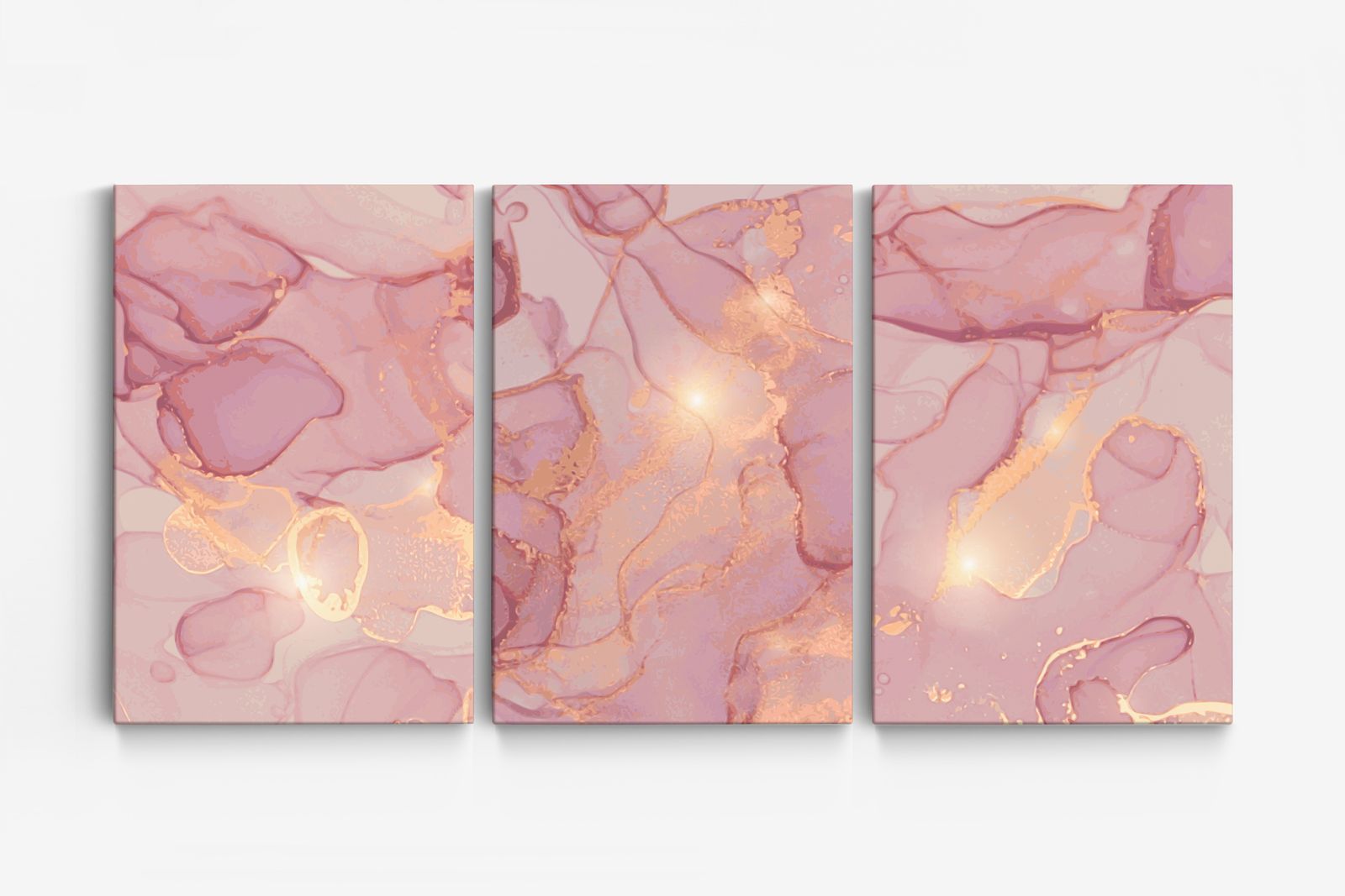 Abstract Roze Canvas - Set van 3