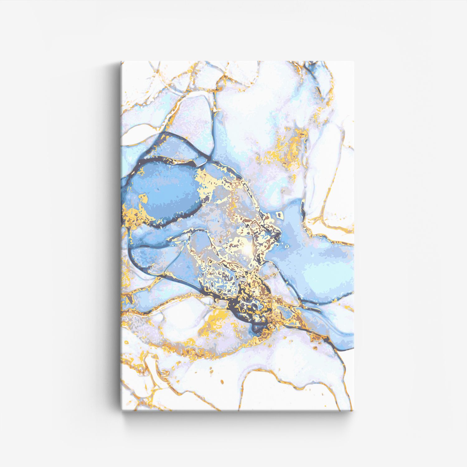 Abstract Blauw en Goud Canvas
