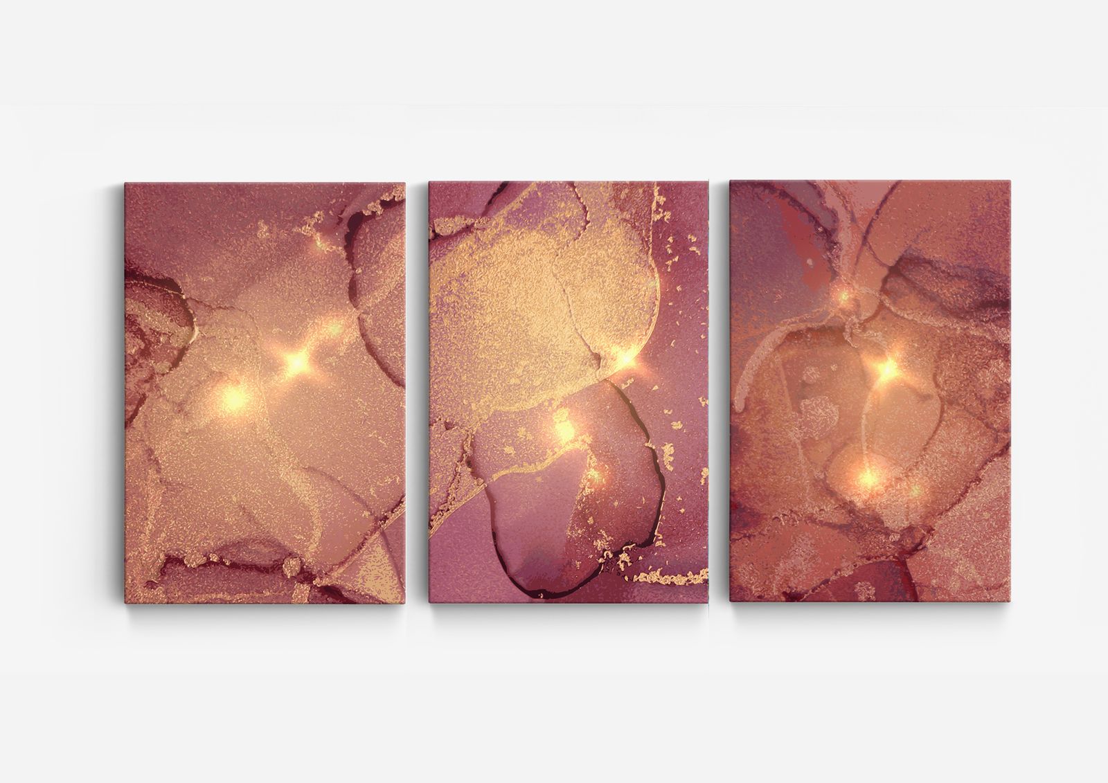 Abstracte Goud Canvas Kunst - Set van 3