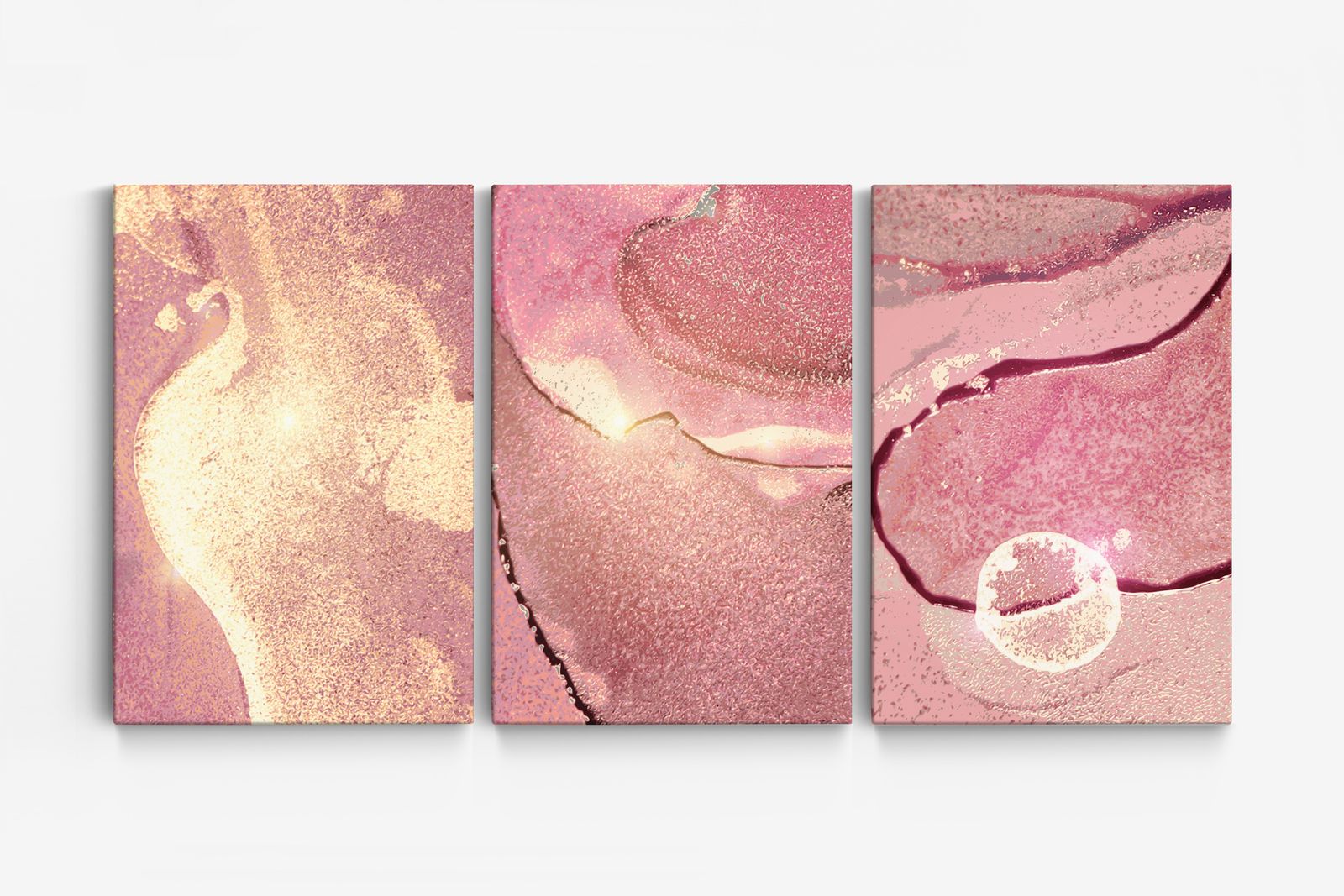 Abstract Roze Canvas - Set van 3