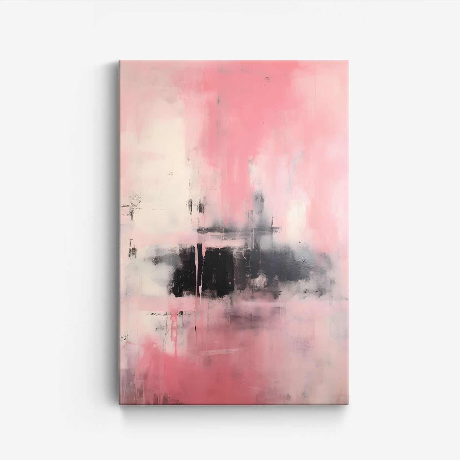 Abstracte Roze Canvas Kunst - Enkel