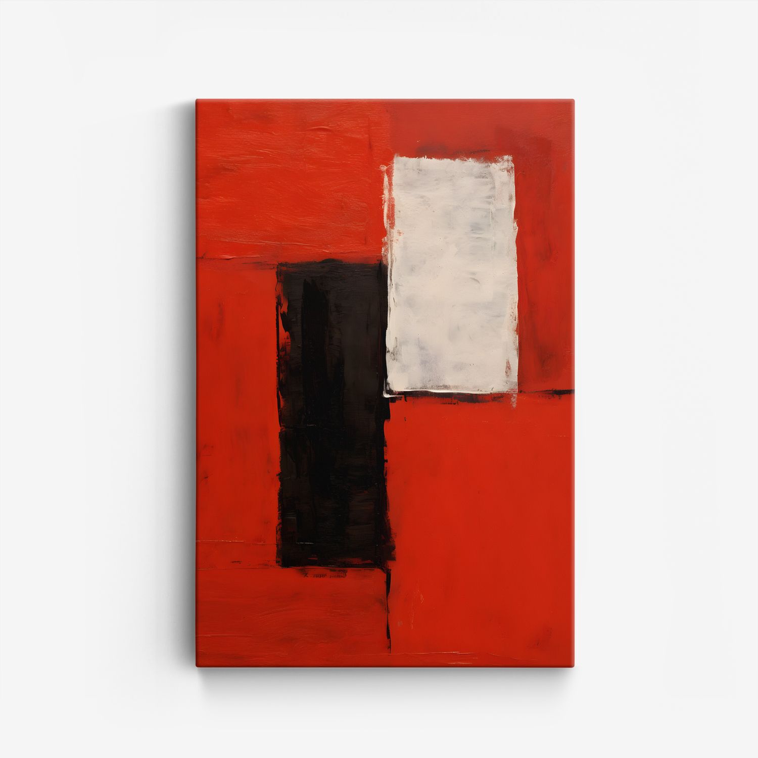 Abstracte Rood en Zwart Canvas
