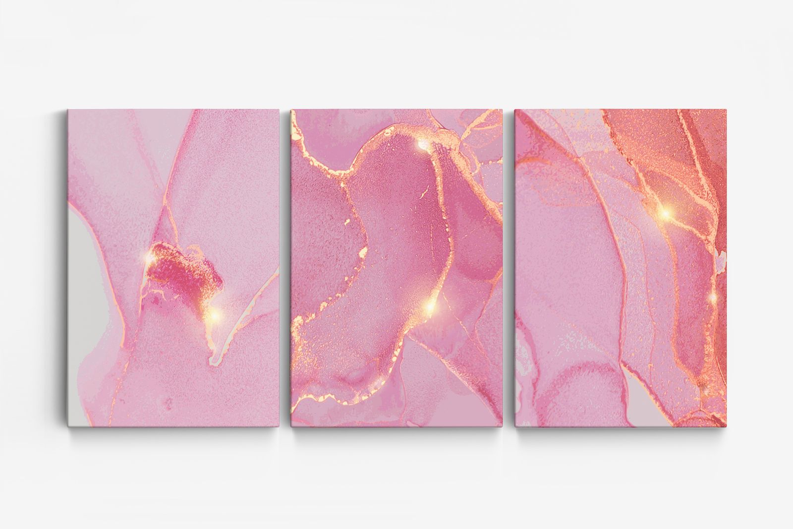 Abstract Roze Canvas - Set van 3