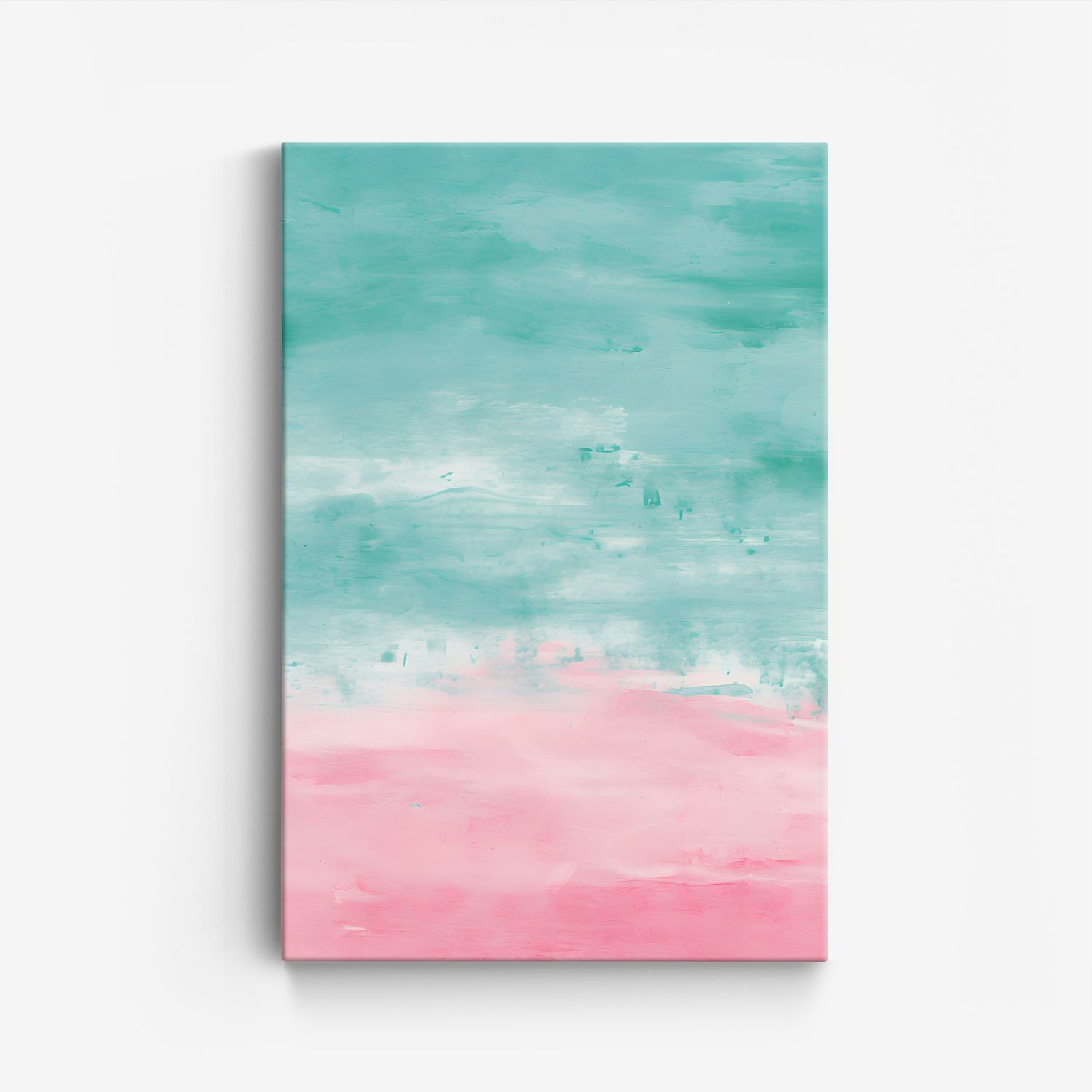 Abstract Groen en Roze Canvas