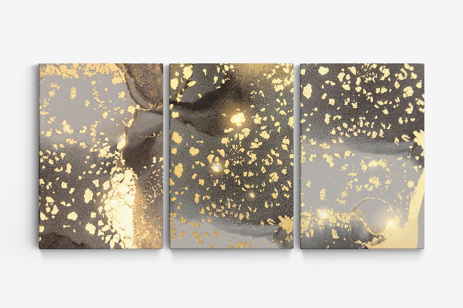Gouden Abstract Canvas - Set van 3