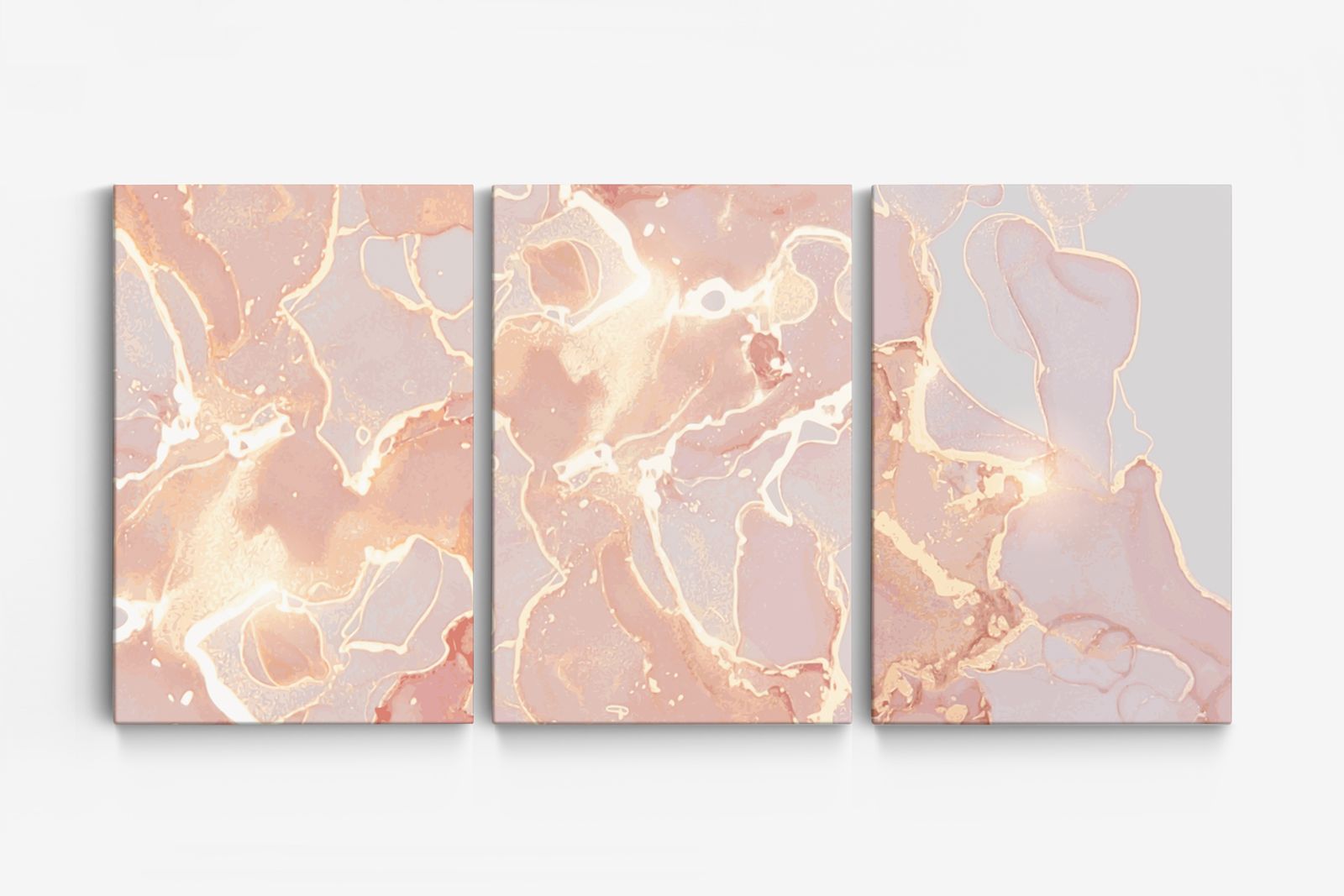 Abstracte Marmer Canvas - Set van 3