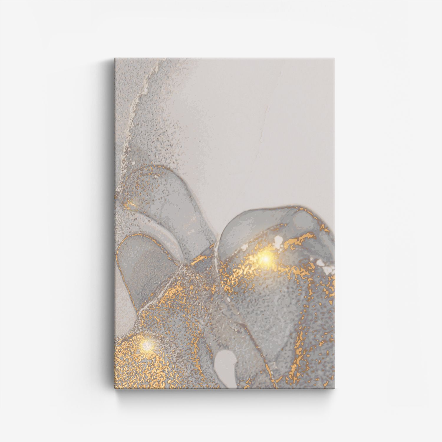 Abstract Goud en Grijs Canvas