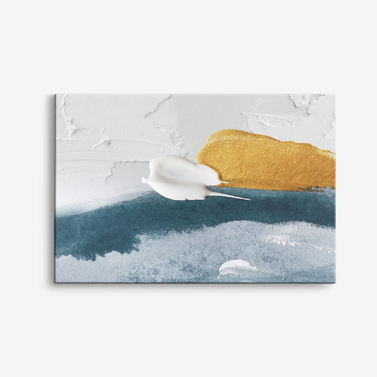 Abstract Blauw en Goud Canvas