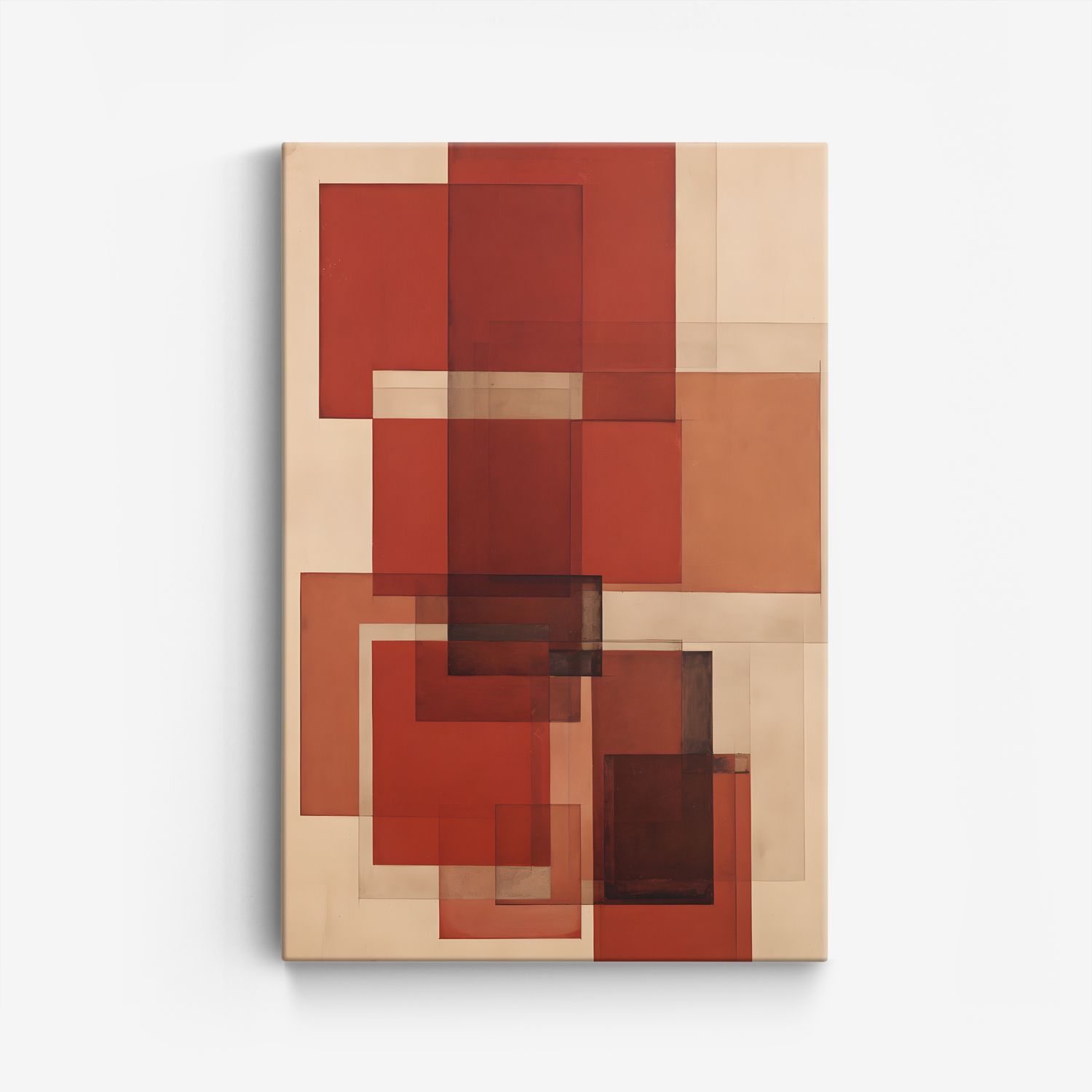 Abstract Rood Geometrisch Canvas