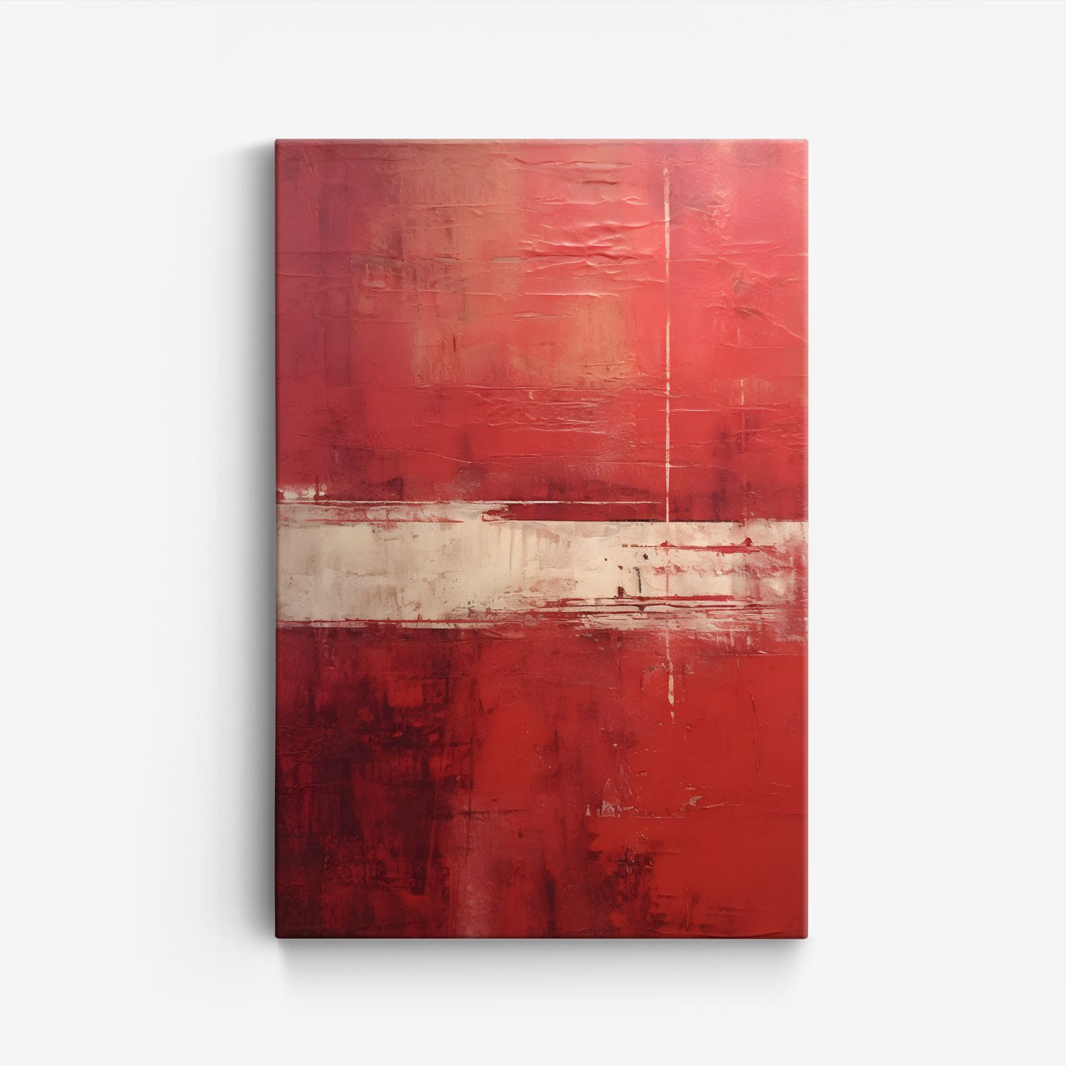 Abstract Rood Canvas Kunstwerk