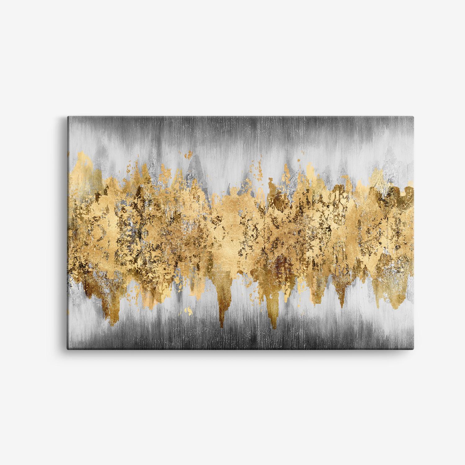 Goud en Grijs Abstract Canvas