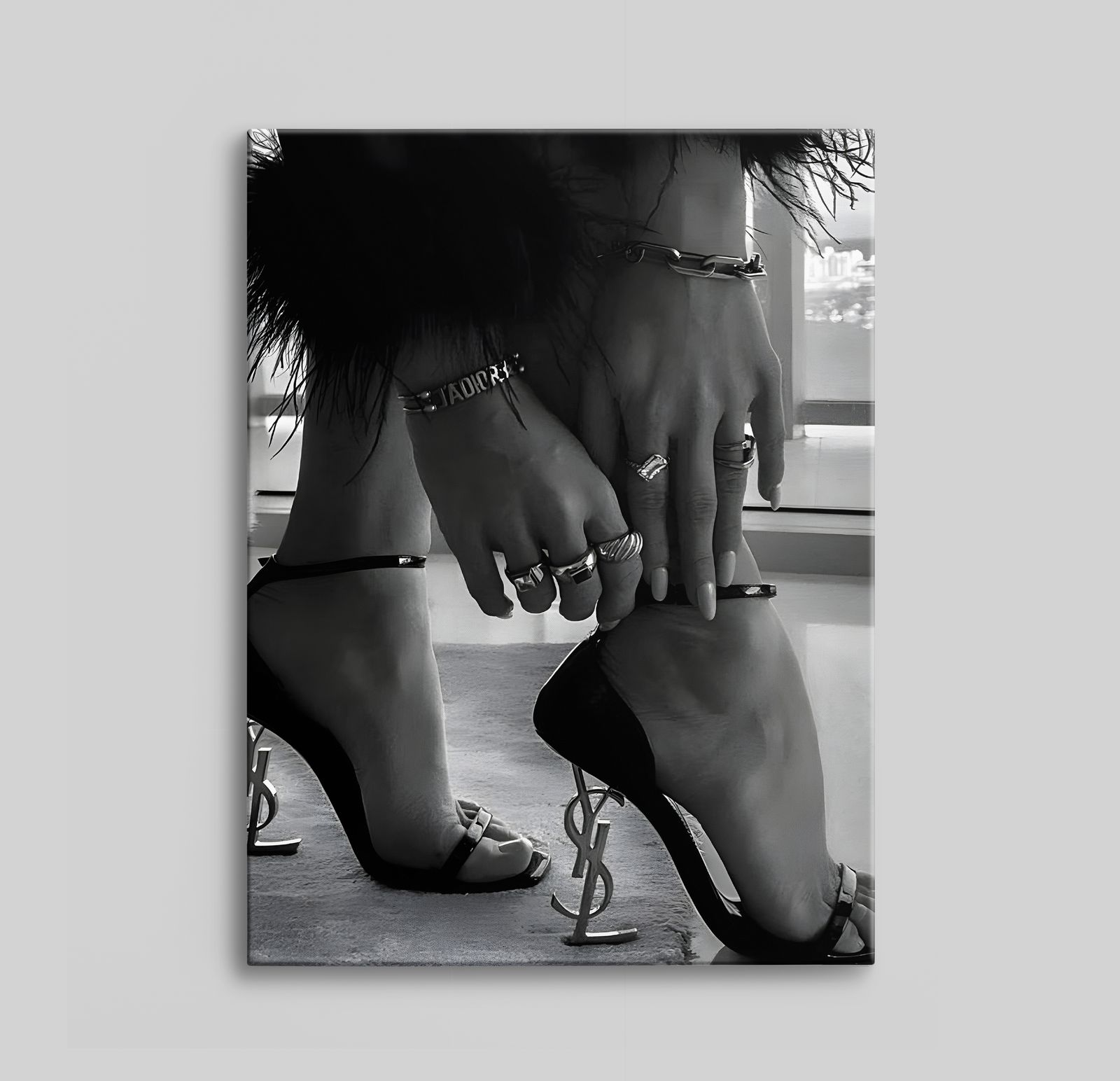 Elegante Schoenen en Sieraden Canvas