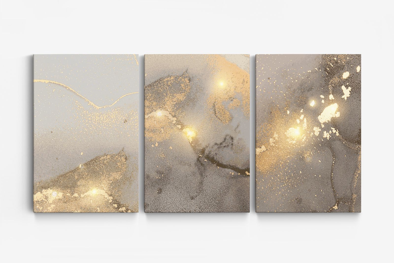 Abstract Goudkunst Canvas - Set van 3
