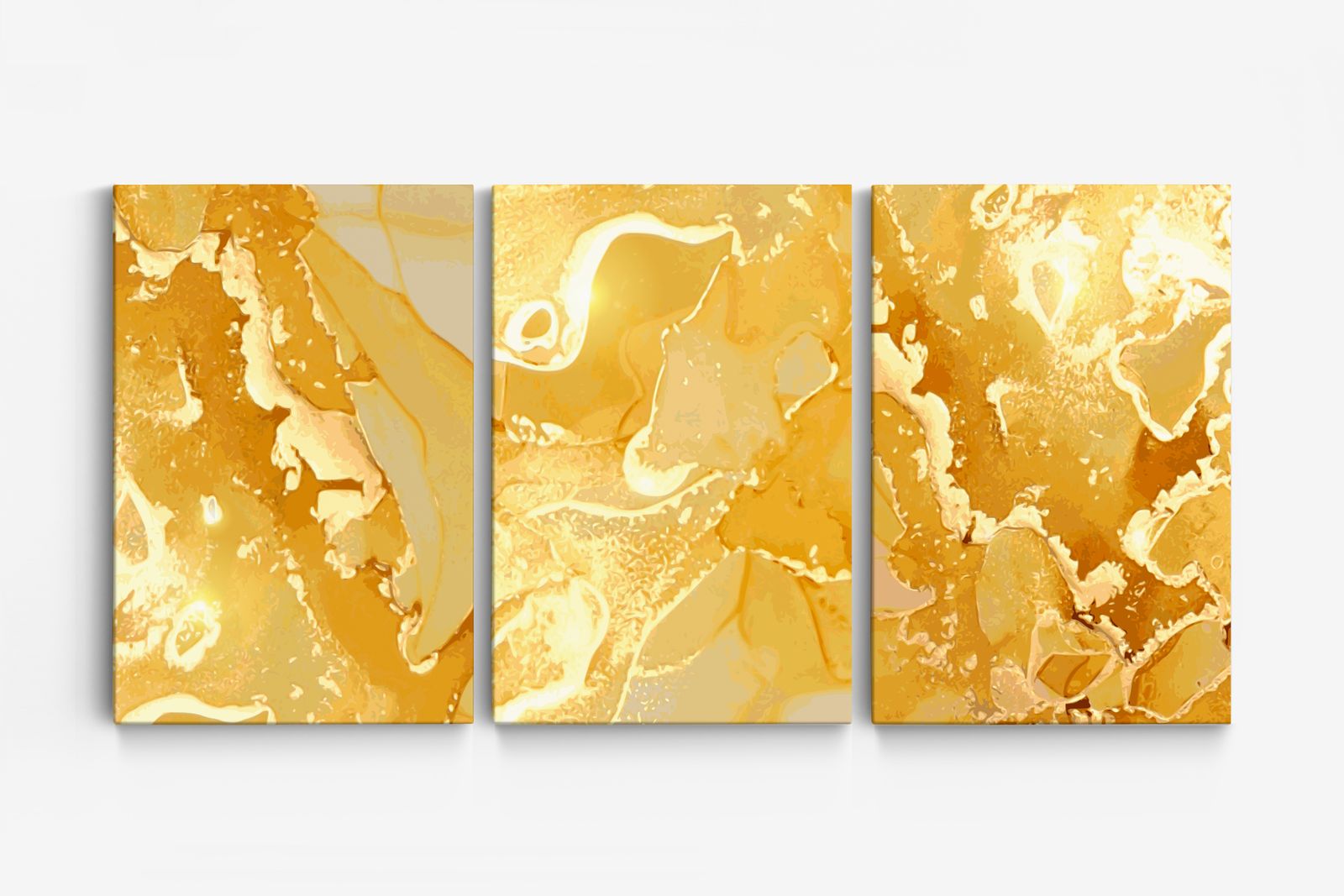 Goud Abstract Canvas - Set van 3