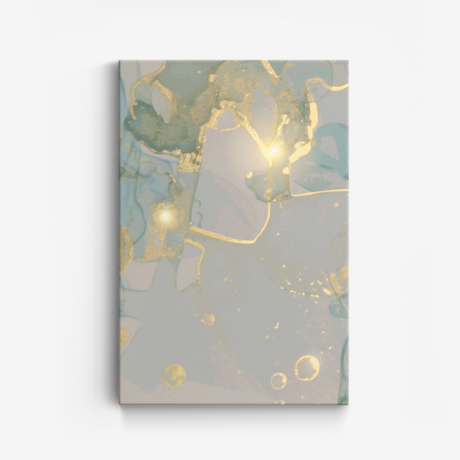 Abstract Goud en Blauwe Canvas