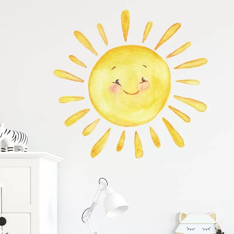 Muursticker - Cartoon zon