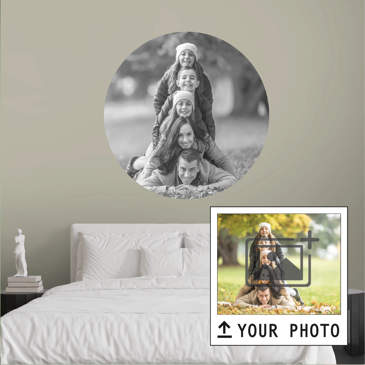 Wallsticker Personal Design - Circle-Canvas-120x120 cm