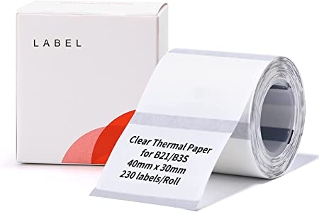 NIIMBOT Label voor B21 / B3s 40x30 mm 230 stuks / Duidelijk