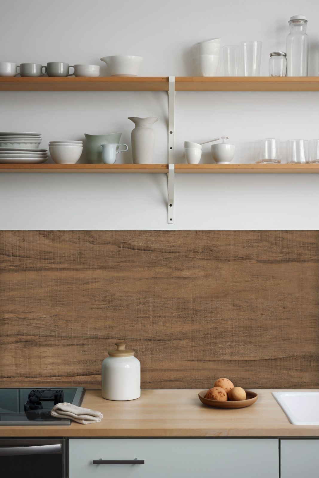 Keuken contactpapier met houtnerf