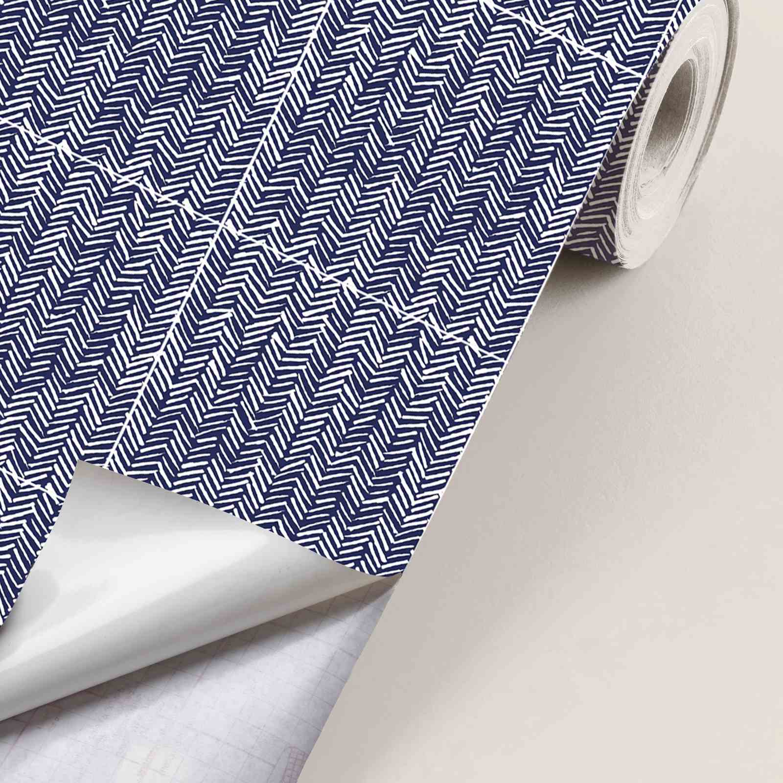 Contact Paper - Blauwe Chevron / Peel and Stick