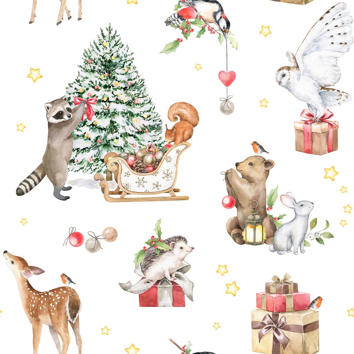Kerstdieren Contactpapier
