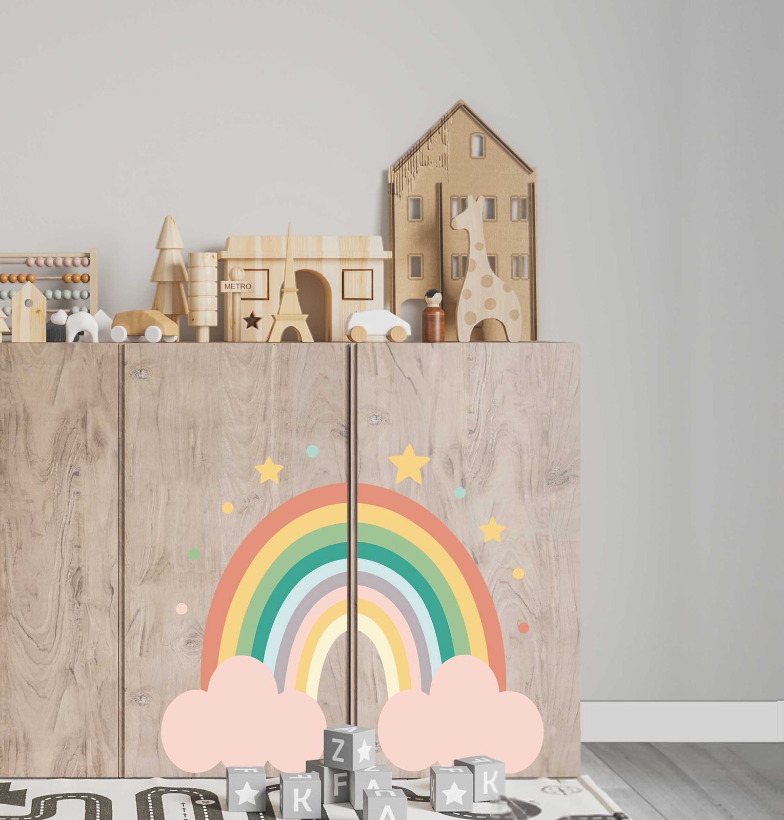 Zelfklevende Sticker – Ivar Kast Decal / Regenboog Design