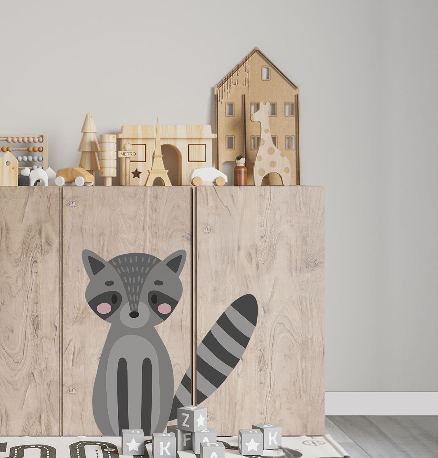 Zelfklevende Sticker – Ivar Kabinet Decal / Wasbeer Ontwerp