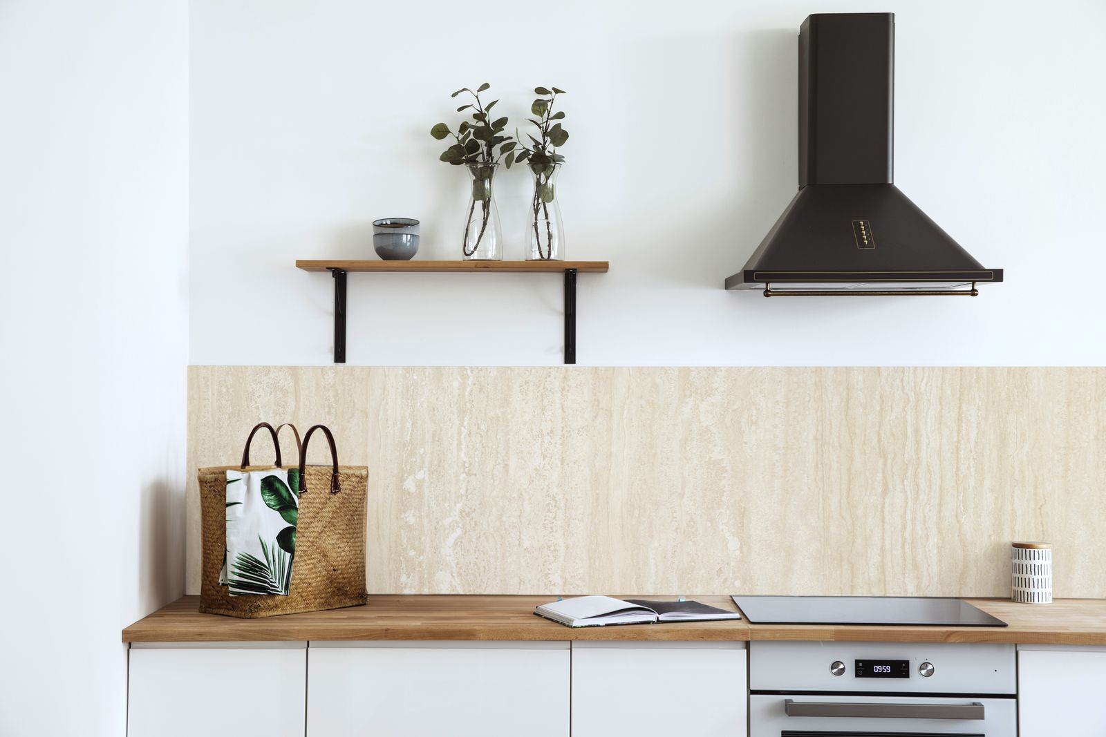 Beige marmer-structuur contactpapier