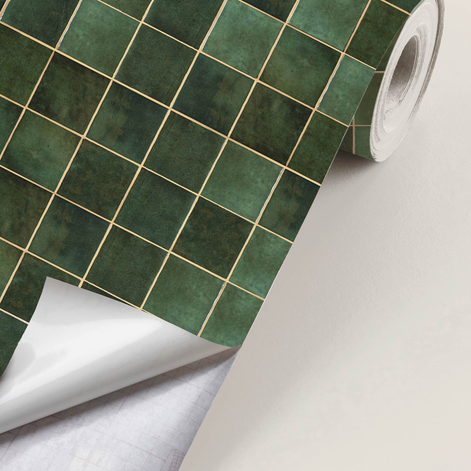 Contactpapier - Groen Tegelontwerp / Pellen en Plakken