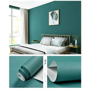  Behang - Enkele kleur zelfklevend / Noords groen / Schil en plak