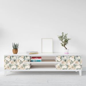 Vinylstok - Bloemenpatroon  / Schil en plak