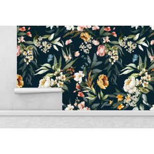  Behang - Bloemen patroon / Schil en plak