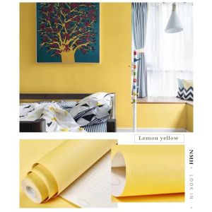 Behang - Zelfklevend in één kleur / Citroengeel / Schil en plak