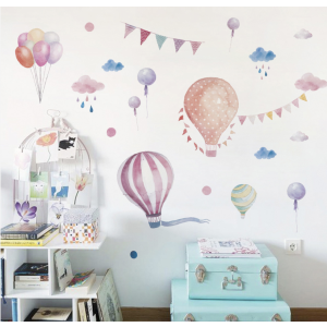 MUURSTICKERS - Roze aquarel ballonnen