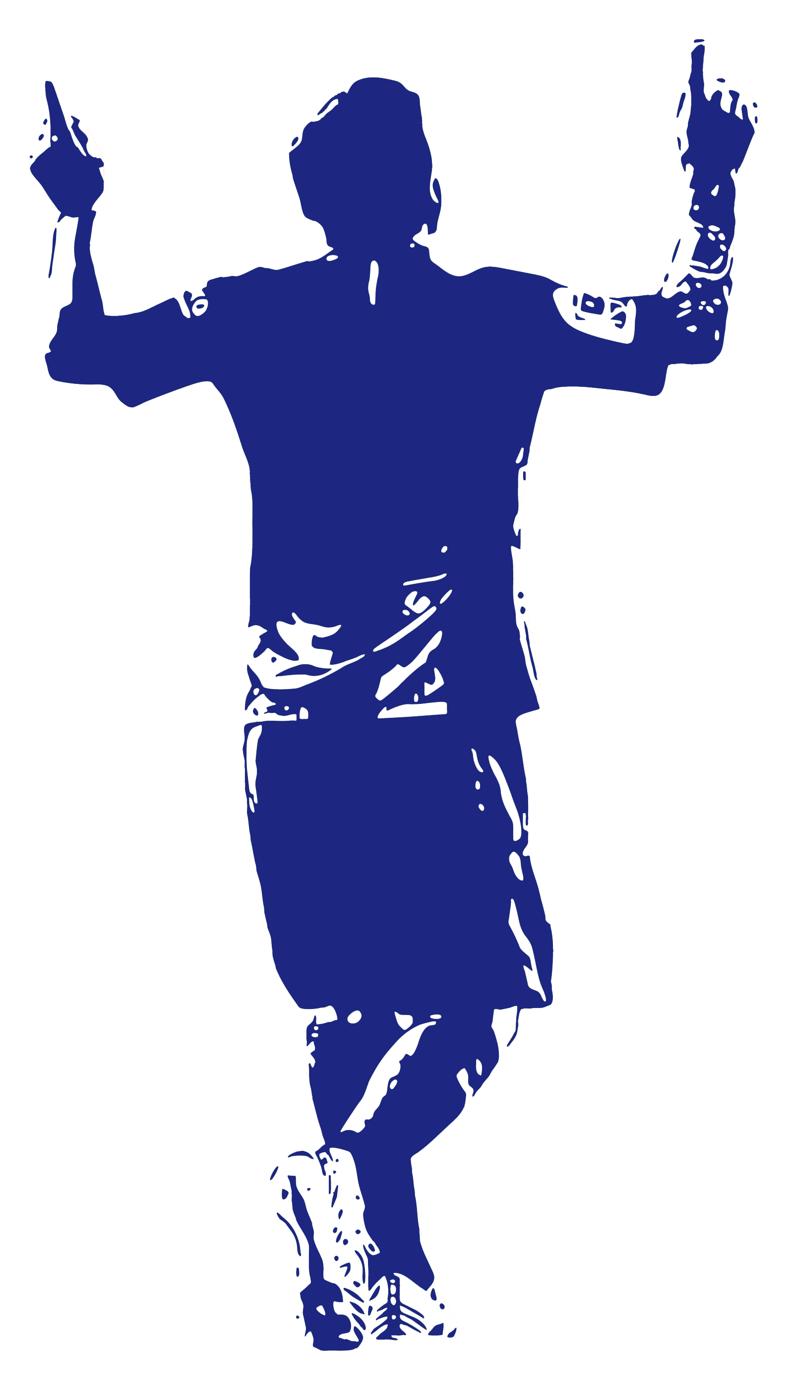 Wallstickers - Football Player / Personalised Name and Number-New-Dark Blue-M (42x75cm)