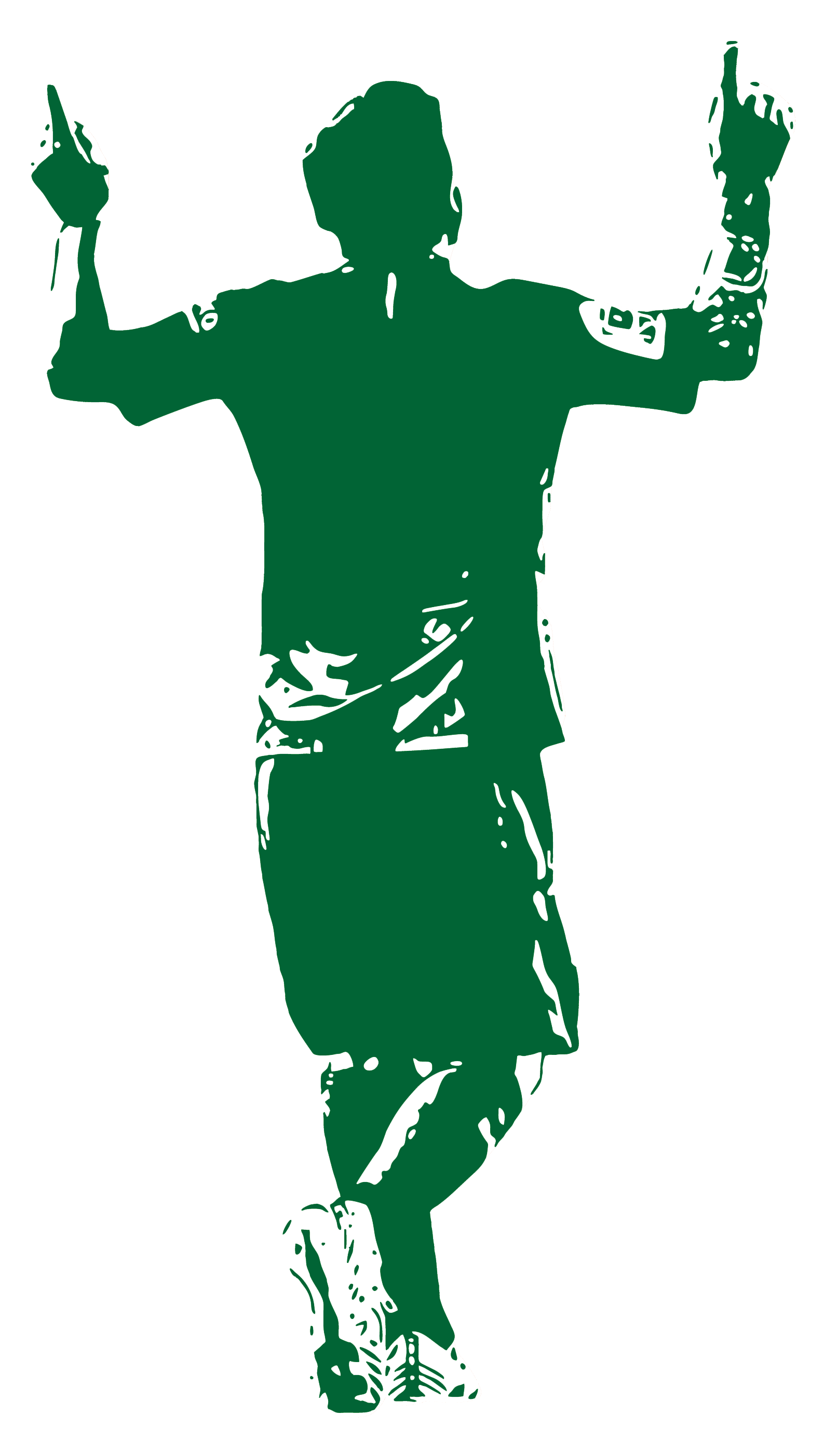 Wallstickers - Football Player / Personalised Name and Number-New-Dark Green-L (56x99cm)