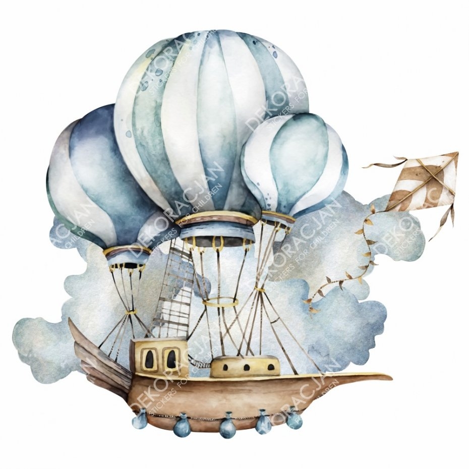 Muursticker - Ballonschip
