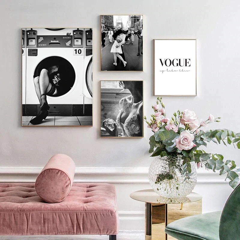 Poster - Zwart-witte modekunst / VOGUE / Set van 4
