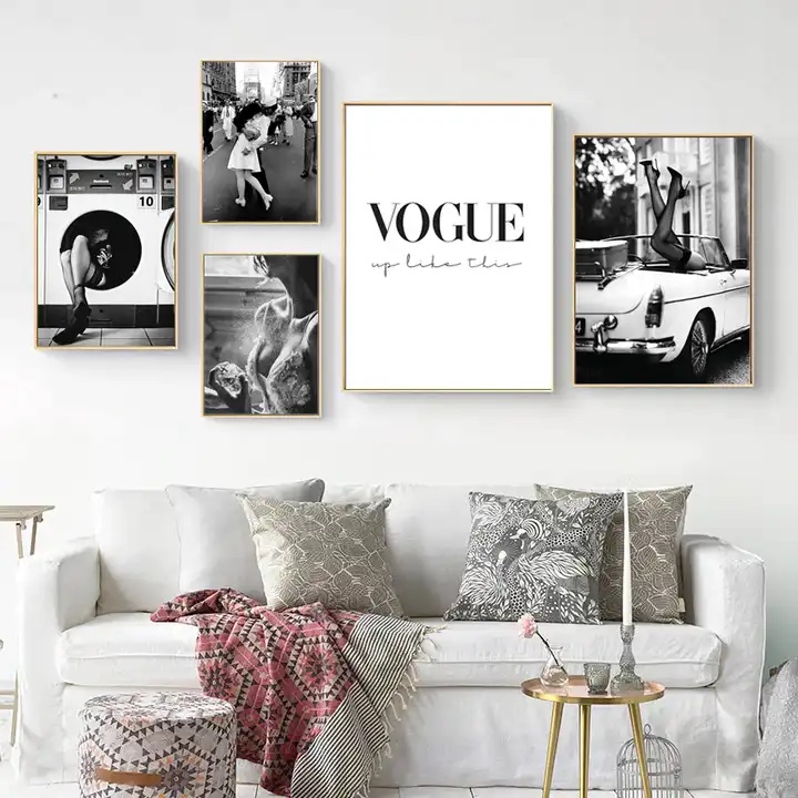 Poster - Zwart-witte modekunst / VOGUE / Set van 5