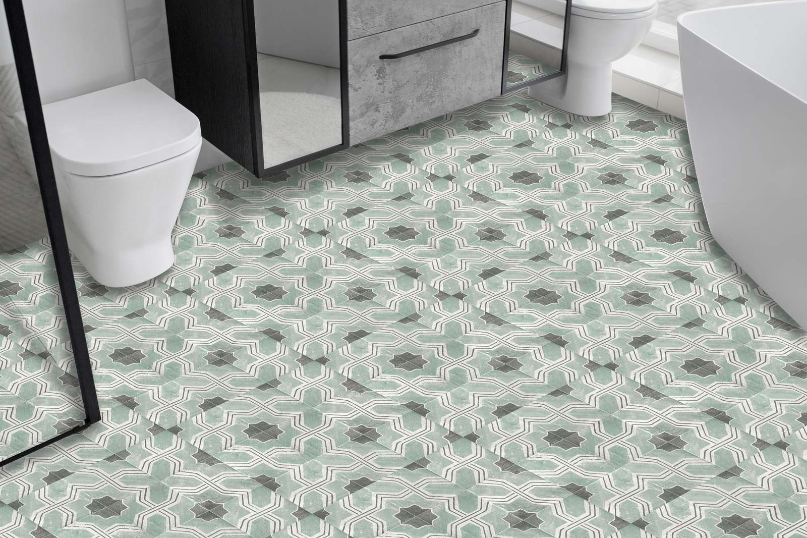 Vloertegels met geometrisch patroon - 24 st