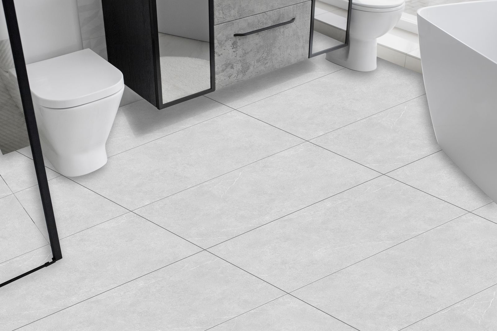 Elegante Grijze Badkamer Vloertegels - 24 st