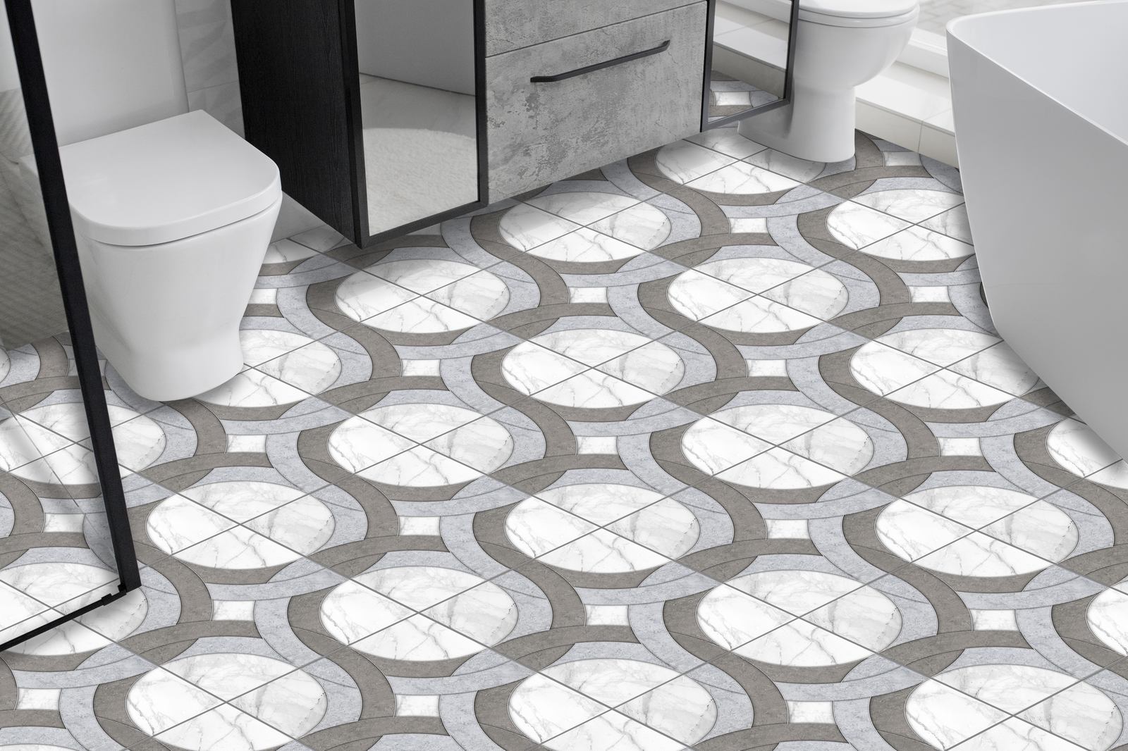 Moderne vloer tegels met geometrisch patroon - 24 st