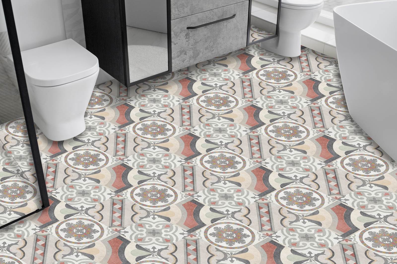 Decoratieve Vloertegels met geometrisch patroon - 24 st