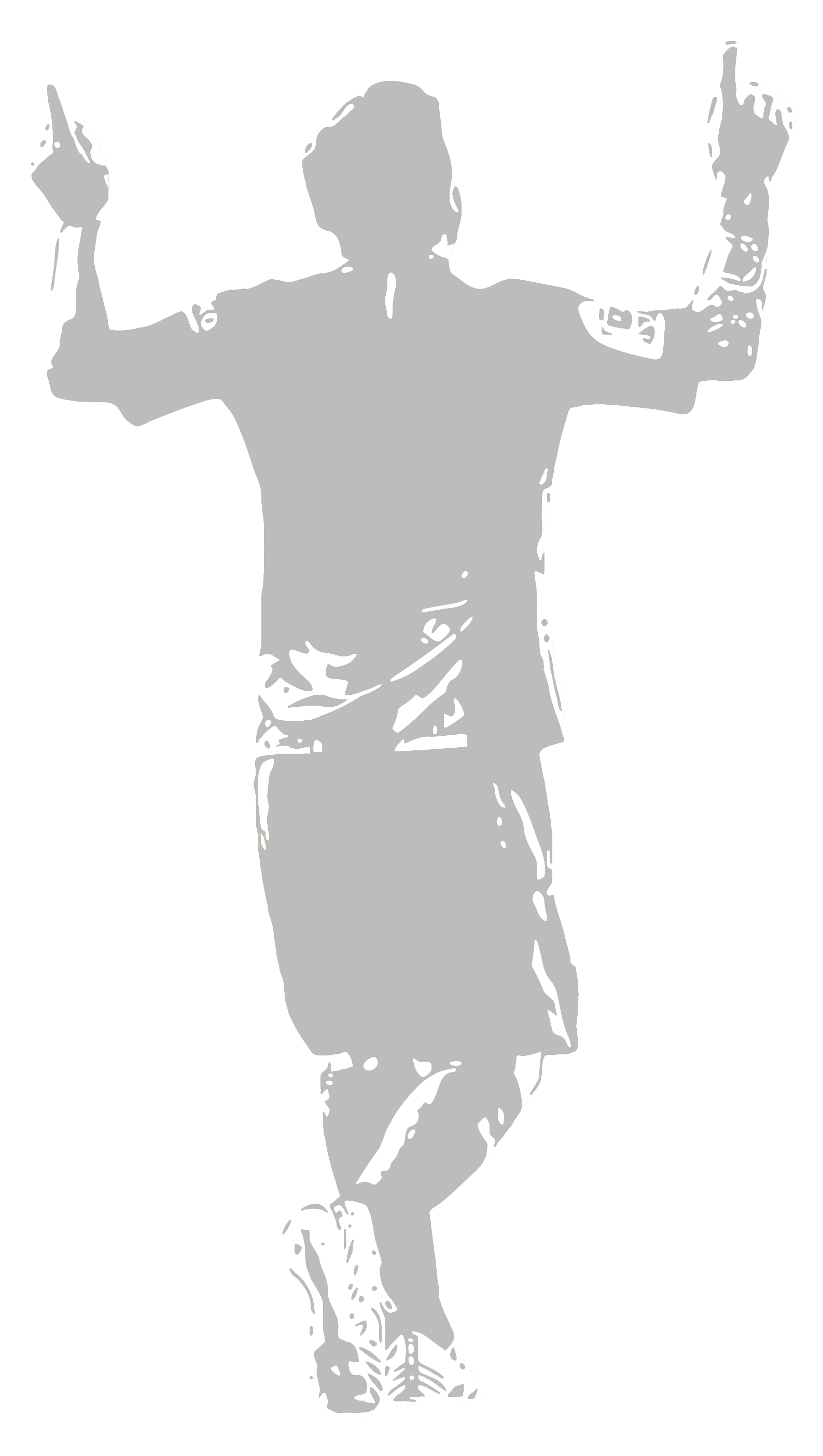 Wallstickers - Football Player / Personalised Name and Number-New-Gray-L (56x99cm)