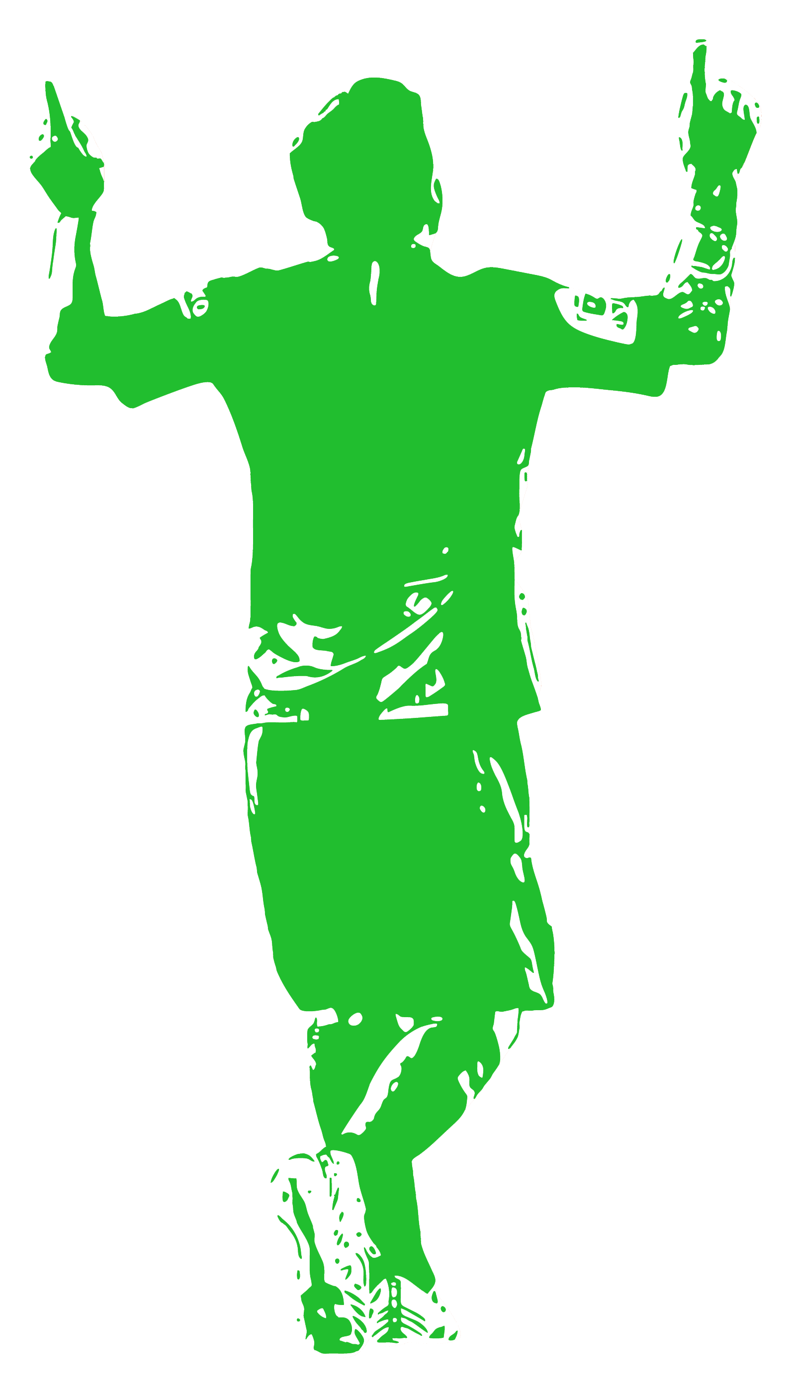 Wallstickers - Football Player / Personalised Name and Number-New-Green-S (32x57cm)