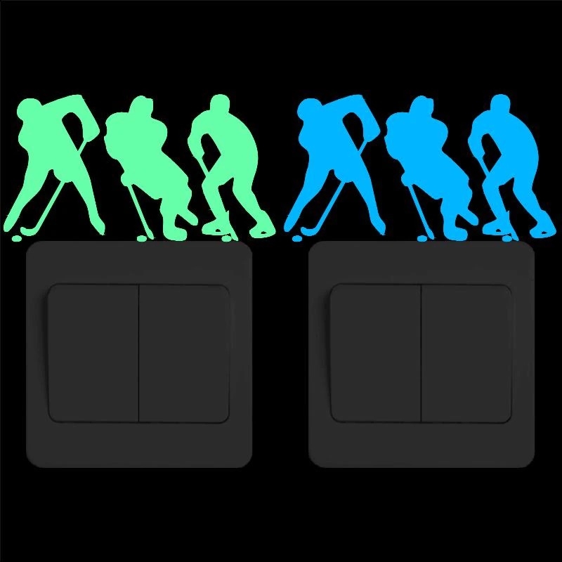 Schakelsticker - Hockey speler / Gloed in het donker